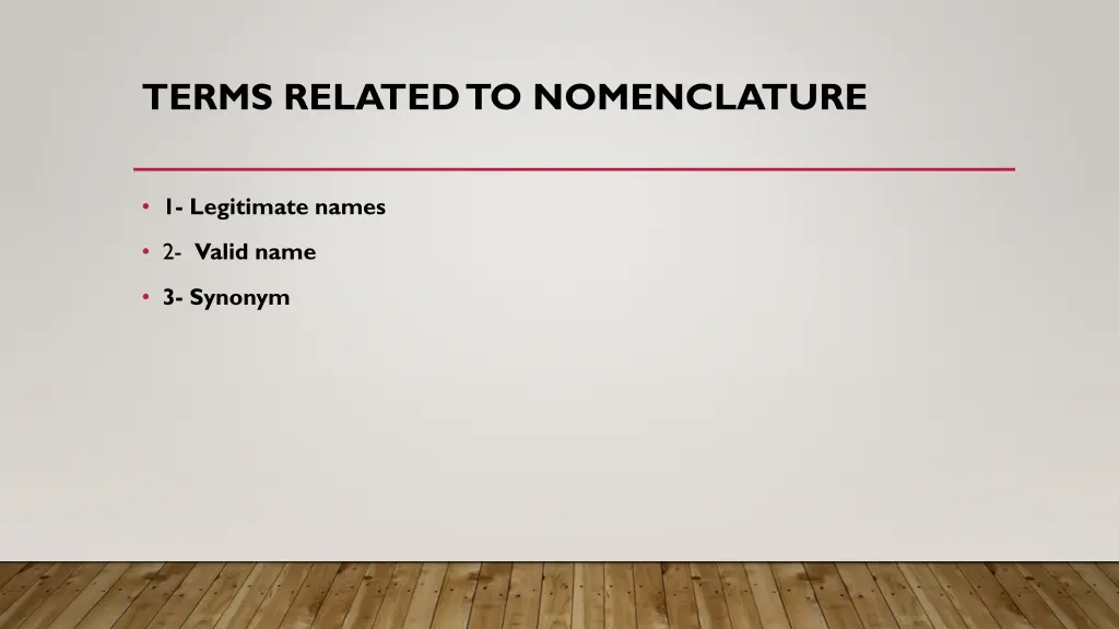 terms related to nomenclature