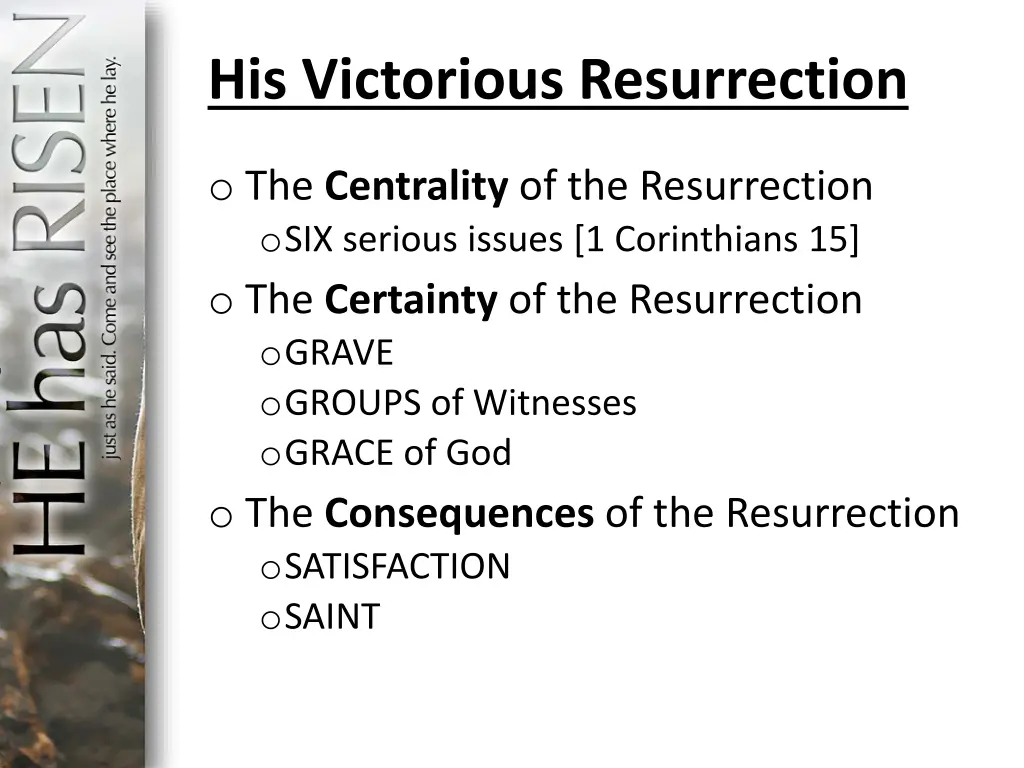 his victorious resurrection