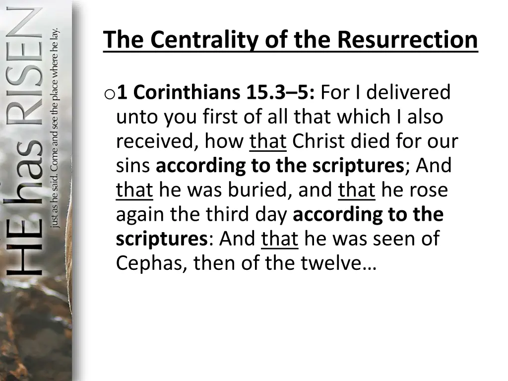 the centrality of the resurrection