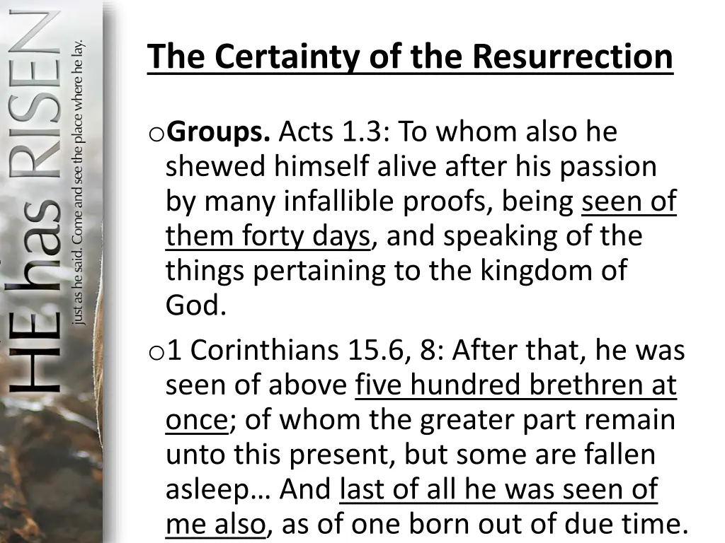 the certainty of the resurrection 1