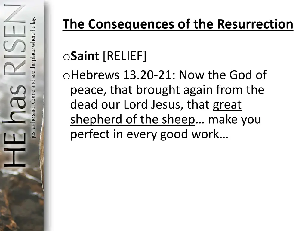 the consequences of the resurrection 1