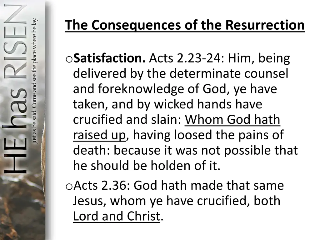 the consequences of the resurrection