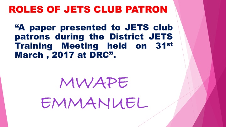 roles of jets club patron