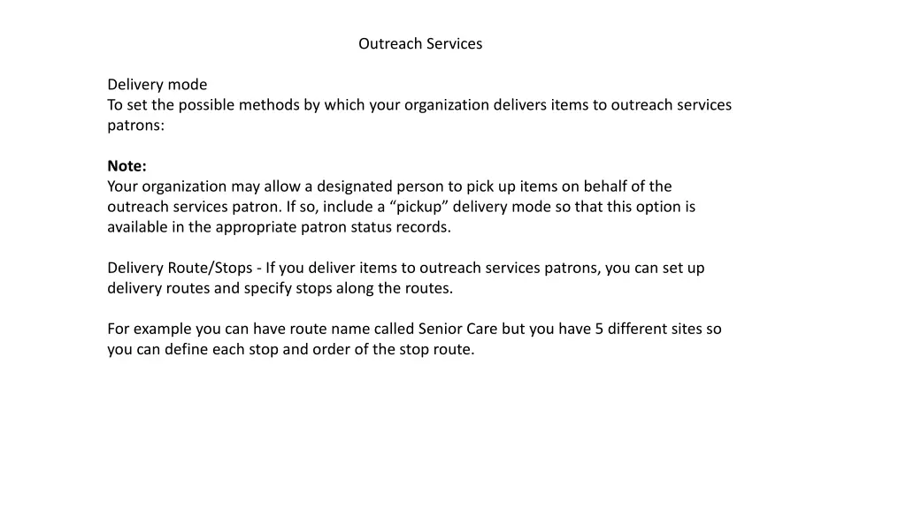 outreach services