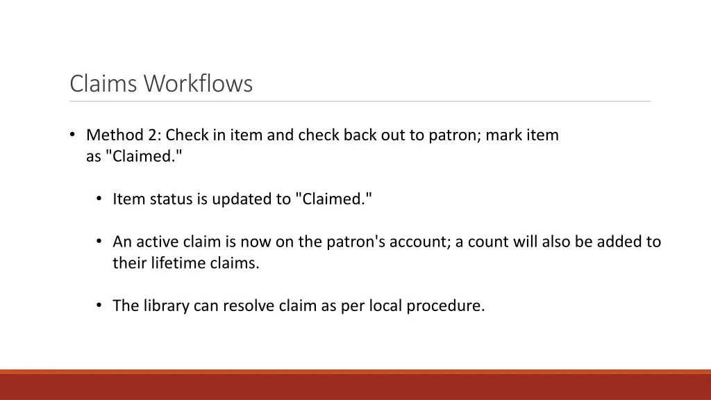 claims workflows 10