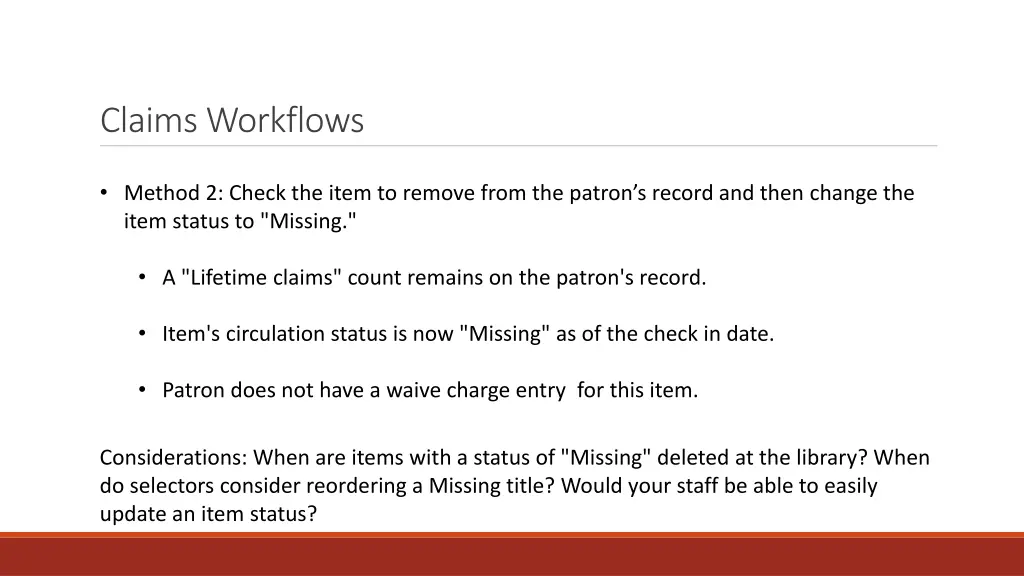 claims workflows 7