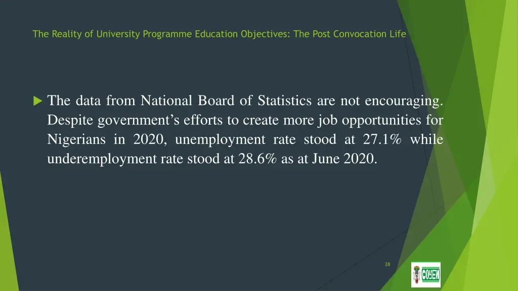 the reality of university programme education 25