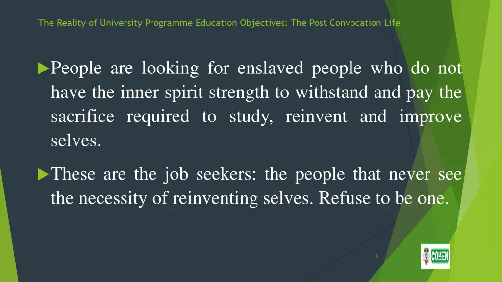 the reality of university programme education 4