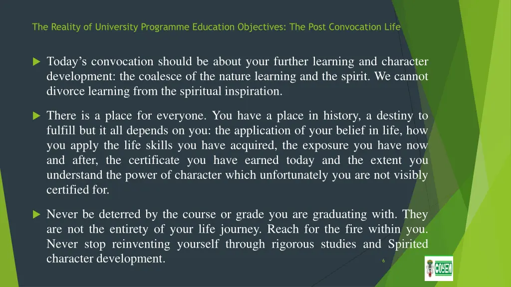 the reality of university programme education 5