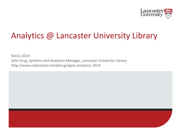 analytics @ lancaster university library