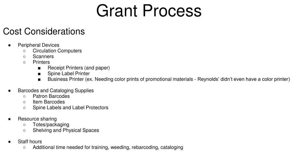 grant process