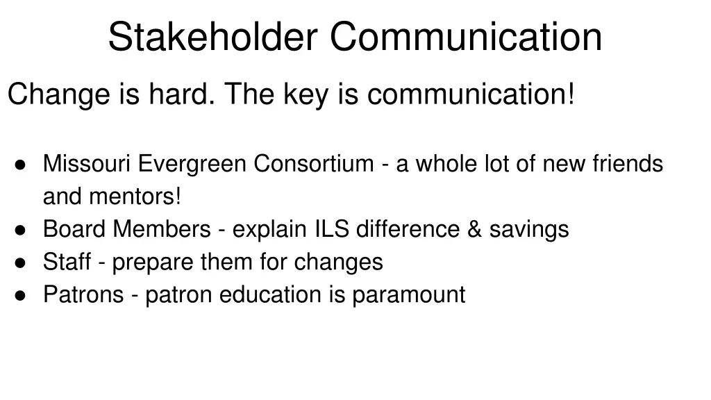 stakeholder communication