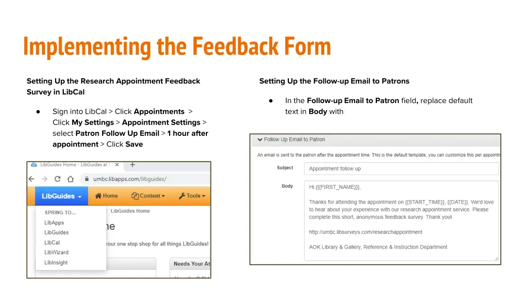 implementing the feedback form