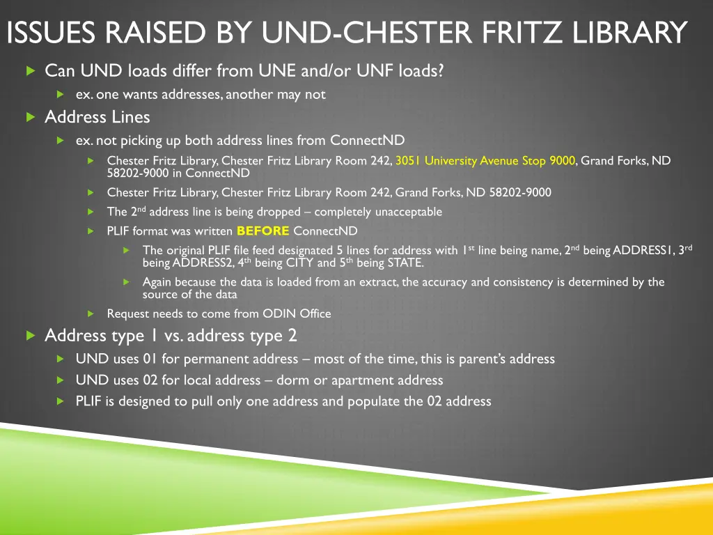 issues raised by und chester fritz library