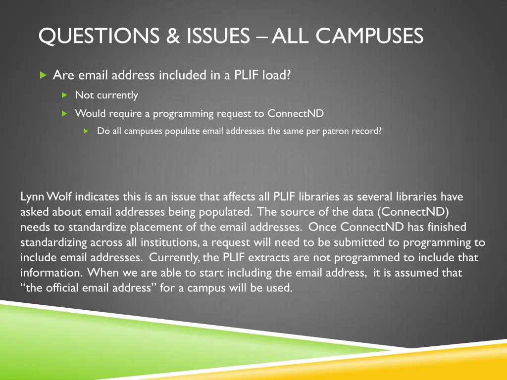 questions issues all campuses