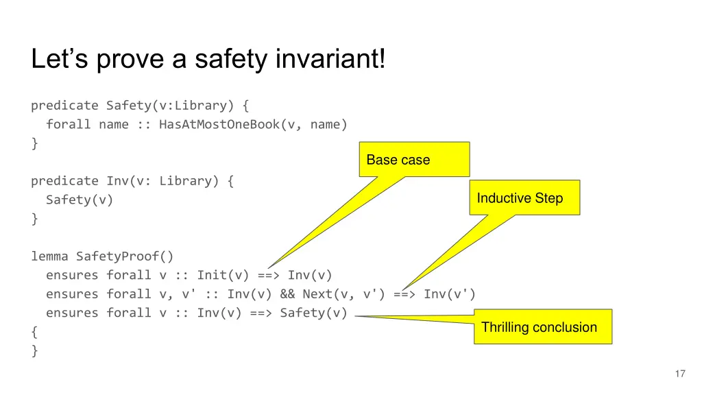 let s prove a safety invariant