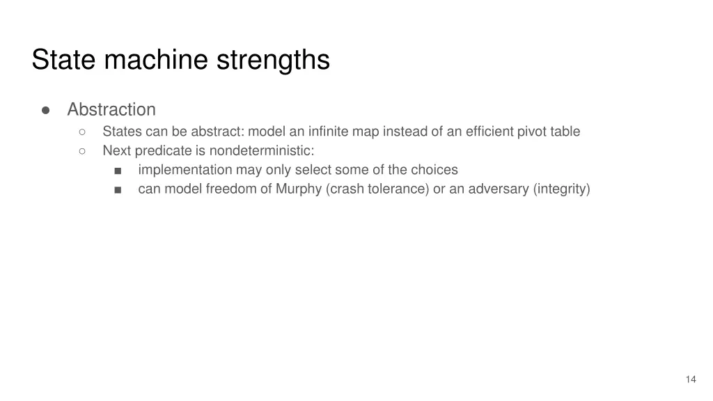 state machine strengths