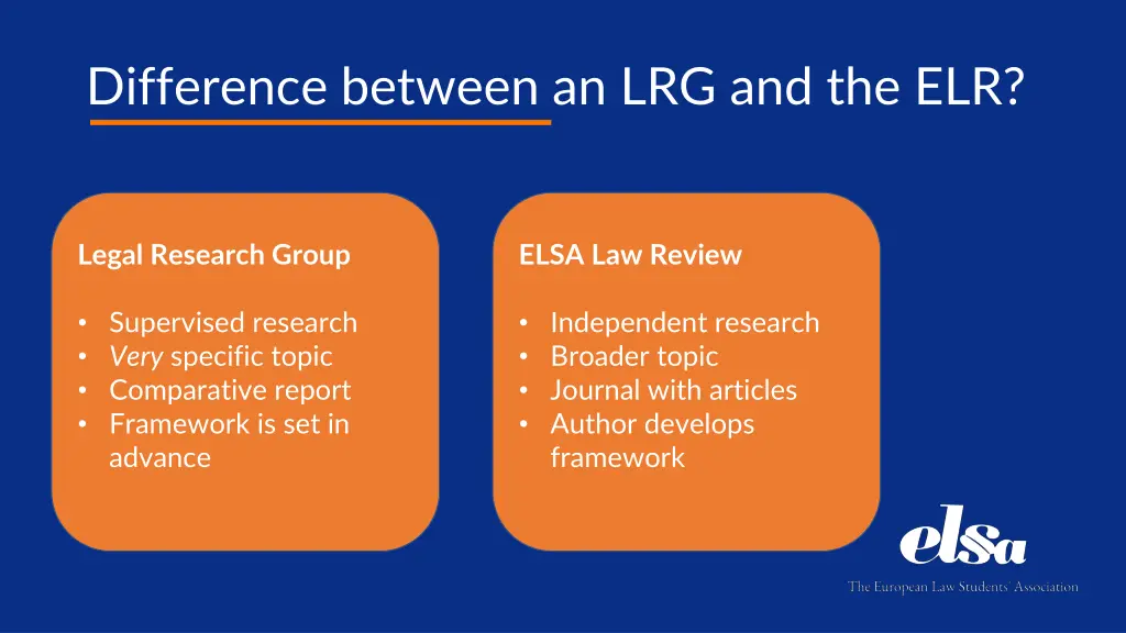 difference between an lrg and the elr