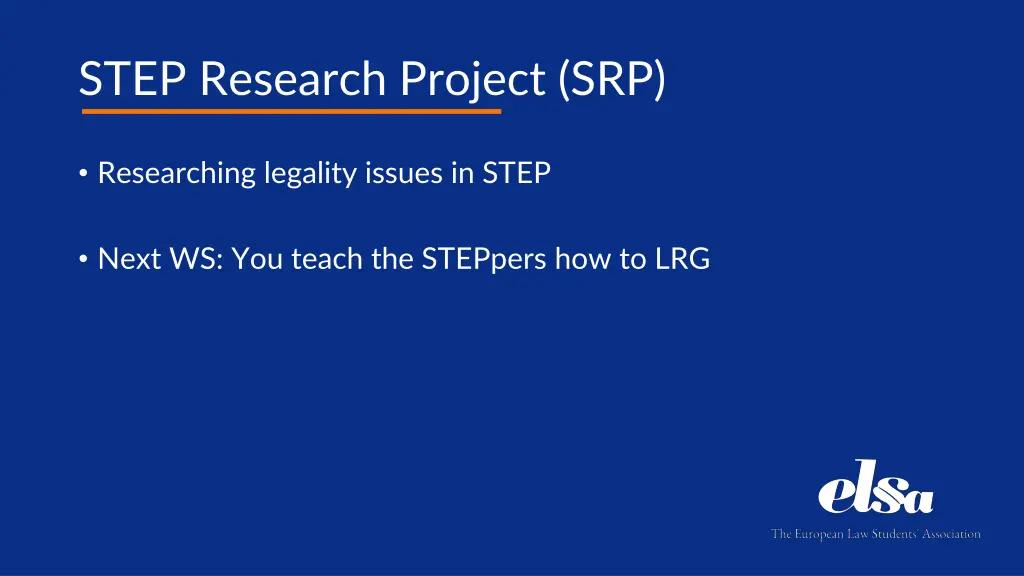 step research project srp