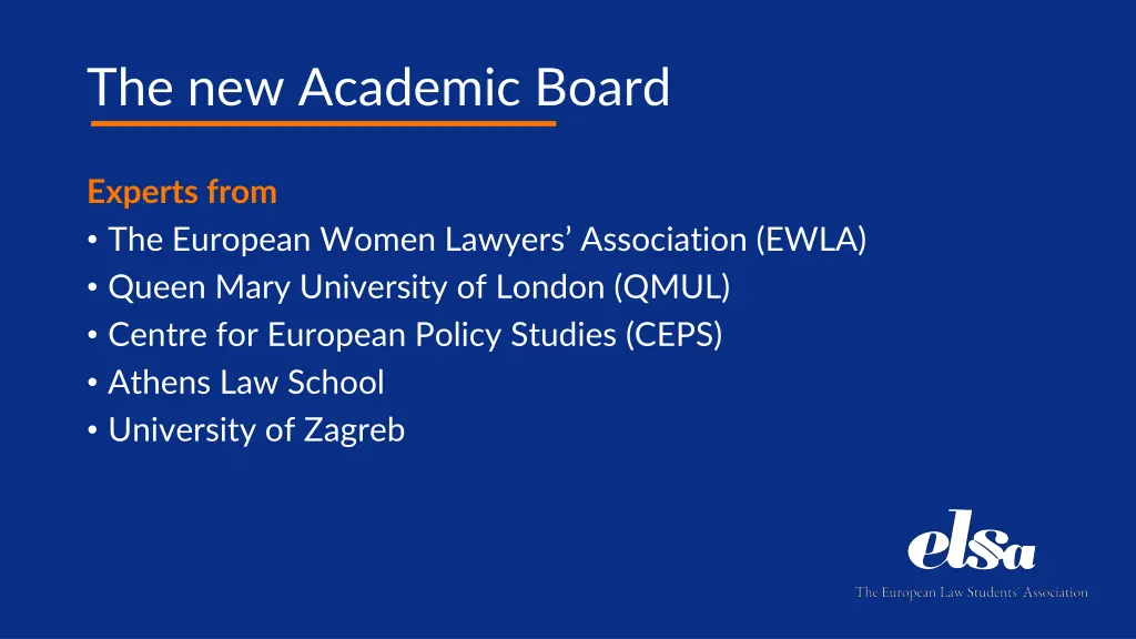 the new academic board