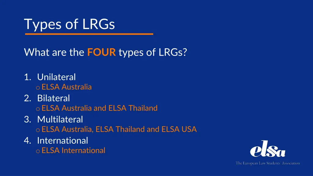 types of lrgs