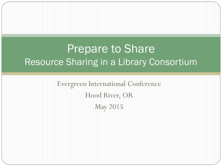 prepare to share resource sharing in a library