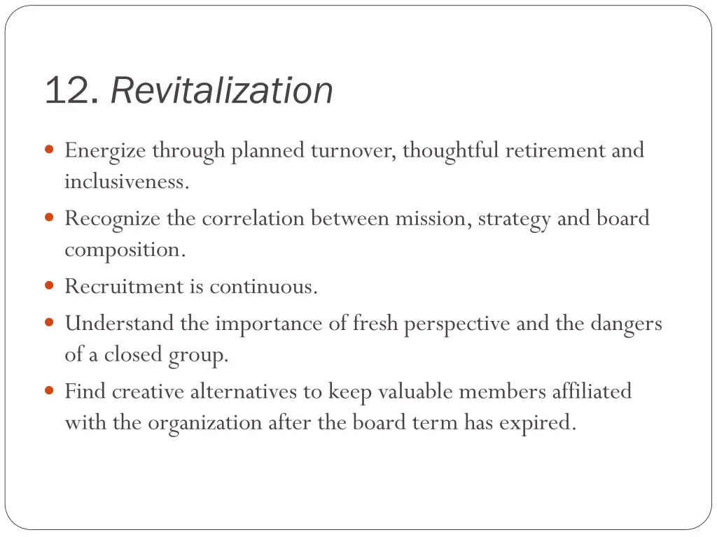 12 revitalization