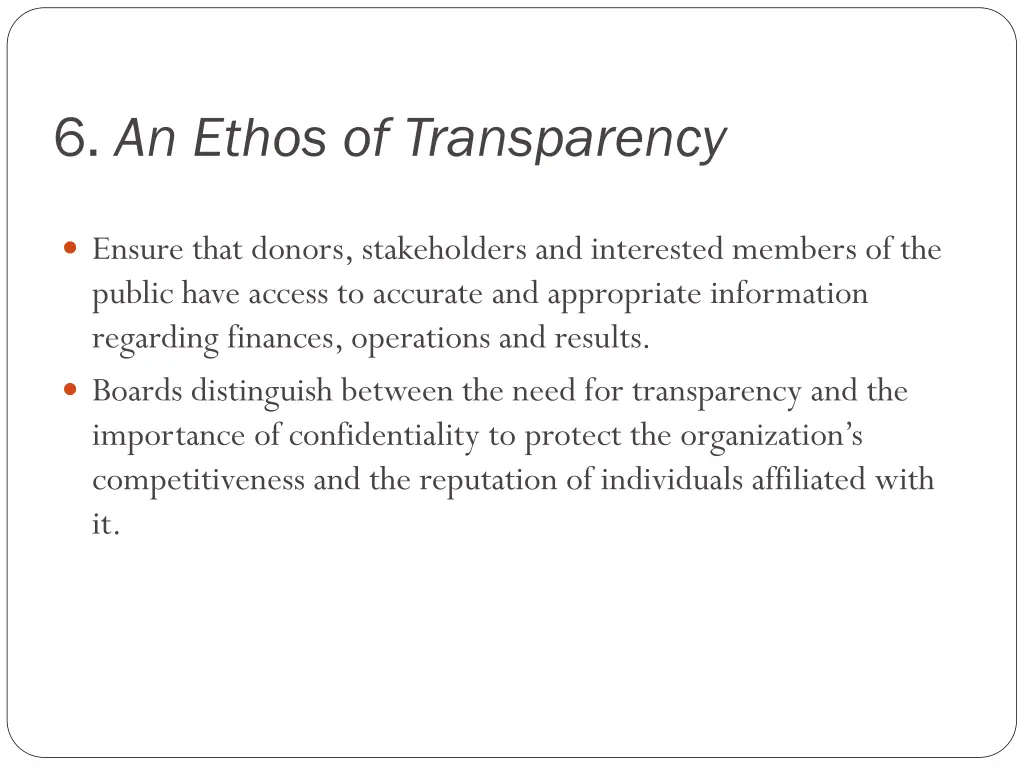 6 an ethos of transparency