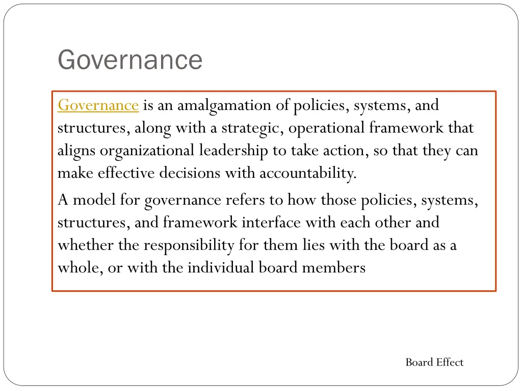 governance