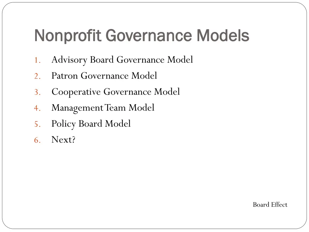 nonprofit governance models nonprofit governance