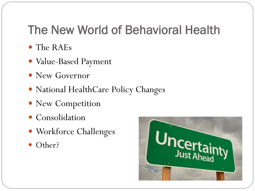 the new world of behavioral health the new world