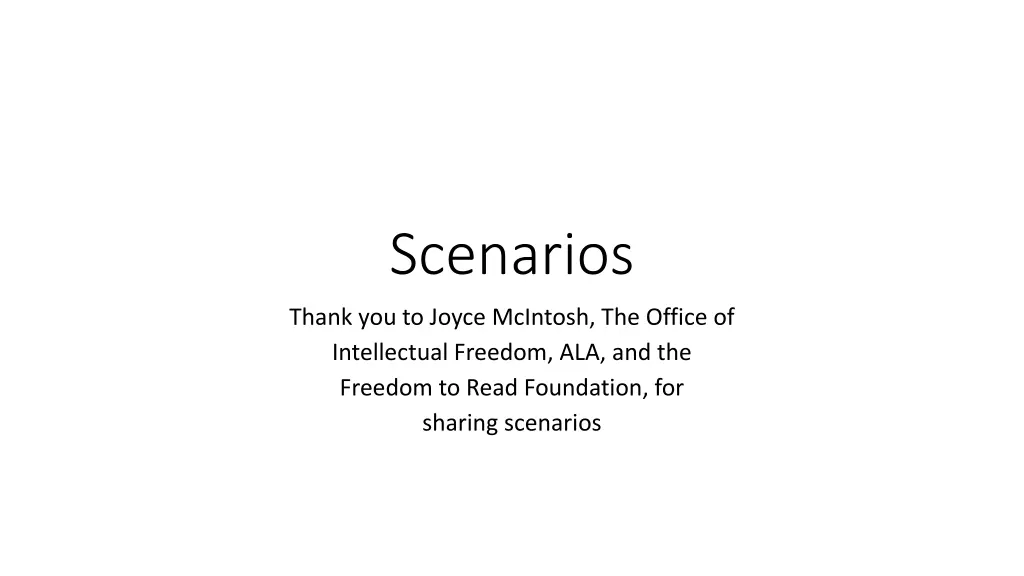 scenarios