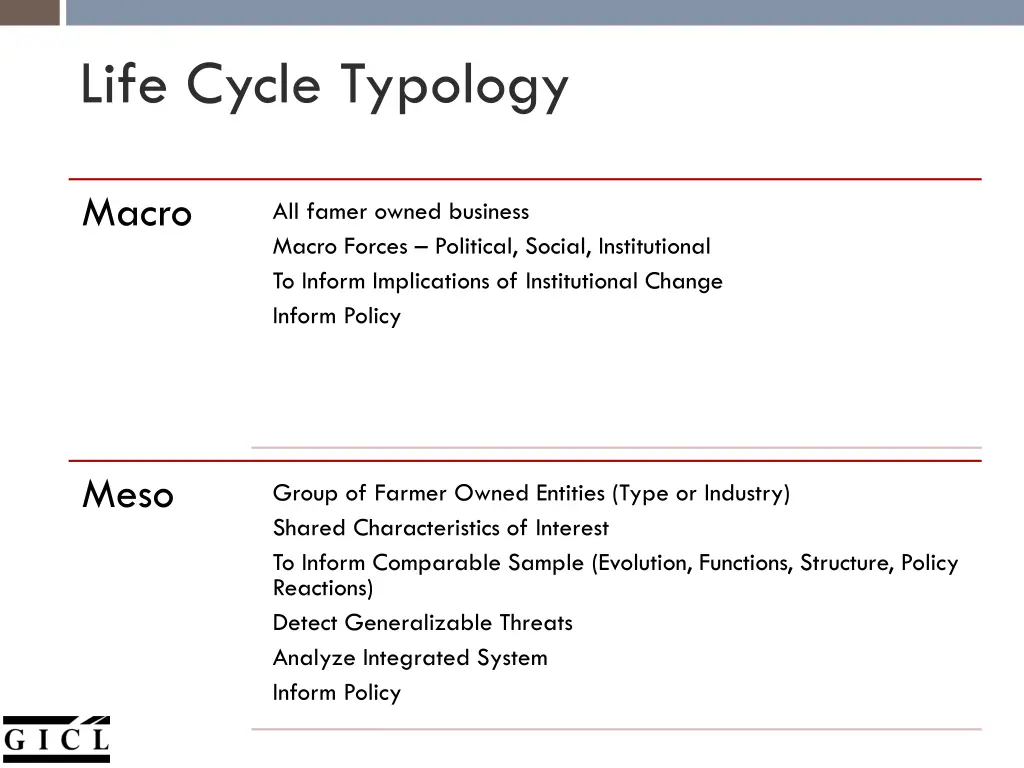 life cycle typology 1