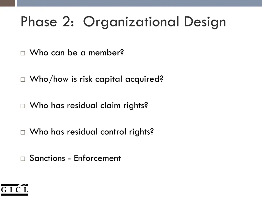 phase 2 organizational design