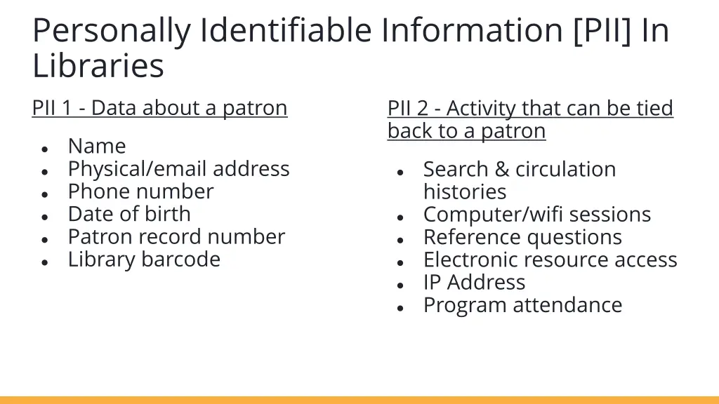 personally identifiable information