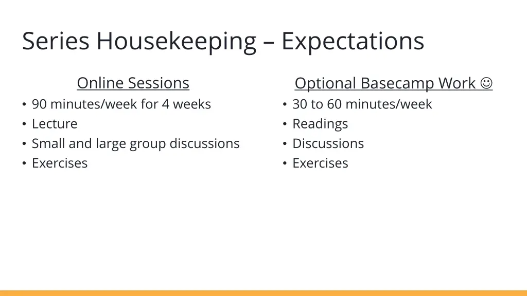 series housekeeping expectations