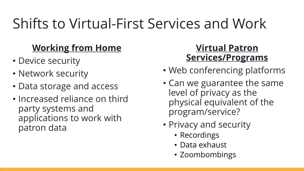 shifts to virtual first services and work