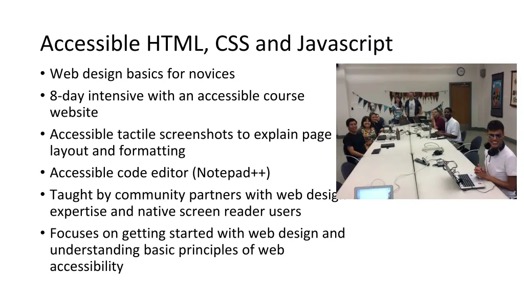 accessible html css and javascript