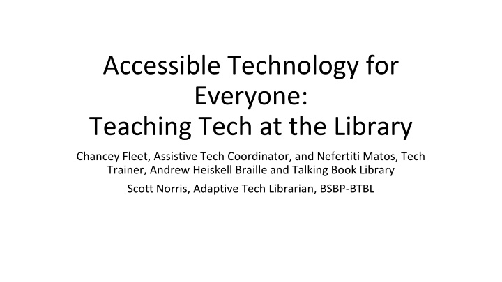 accessible technology for everyone teaching tech