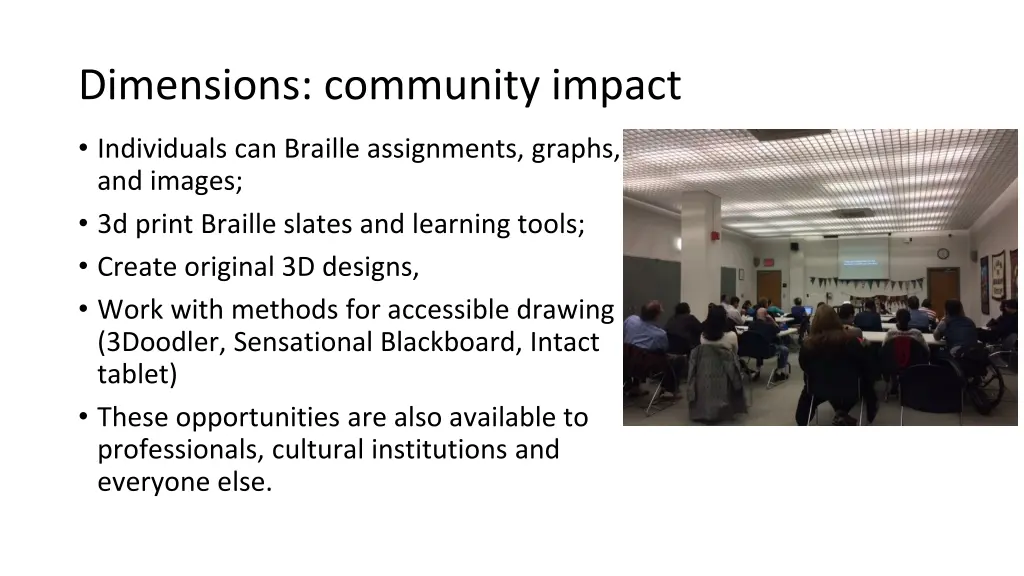 dimensions community impact