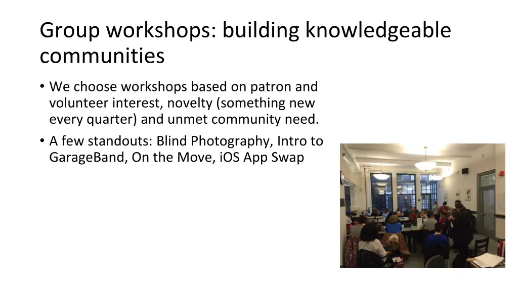 group workshops building knowledgeable communities