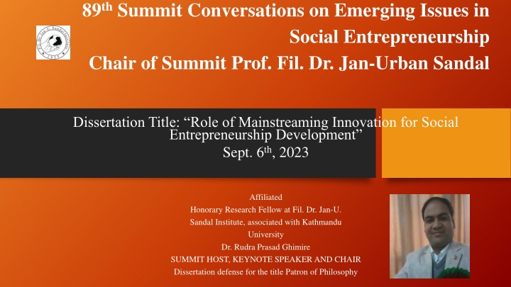 89 th summit conversations on emerging issues in