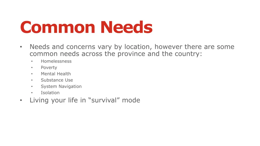 common needs