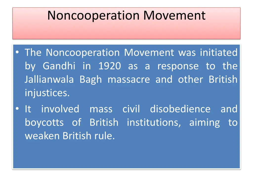 noncooperation movement