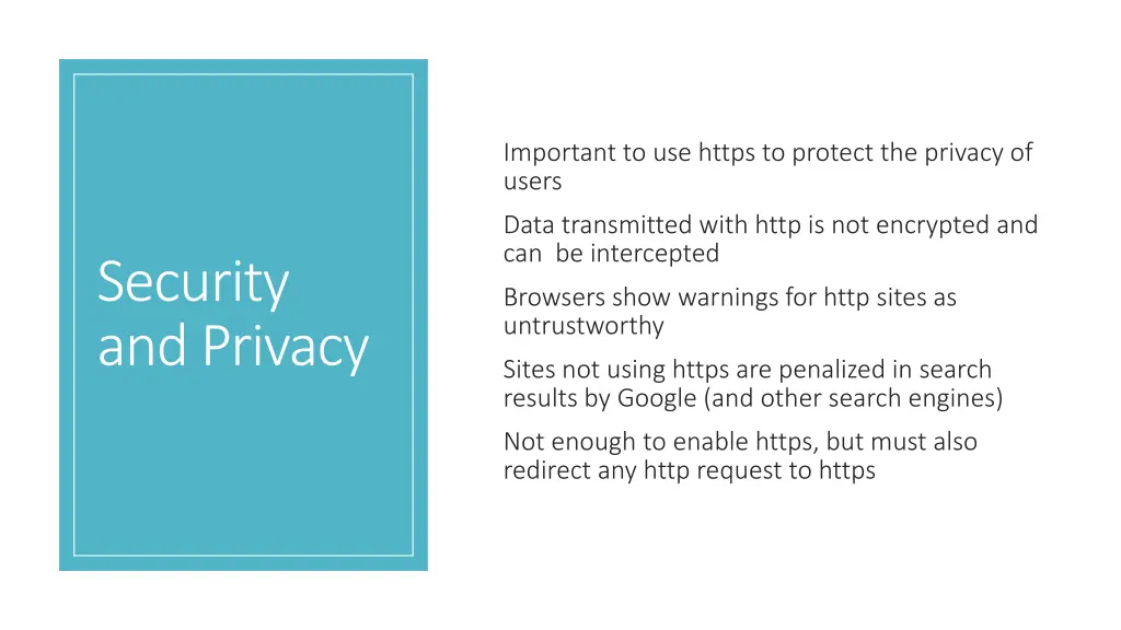 important to use https to protect the privacy