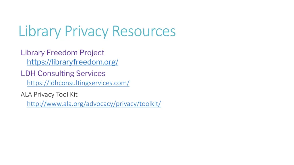 library privacy resources