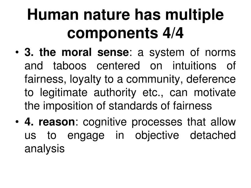 human nature has multiple components 1