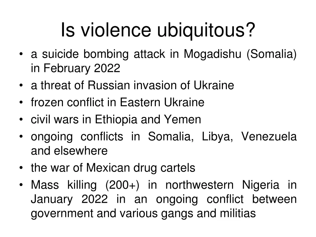 is violence ubiquitous a suicide bombing attack