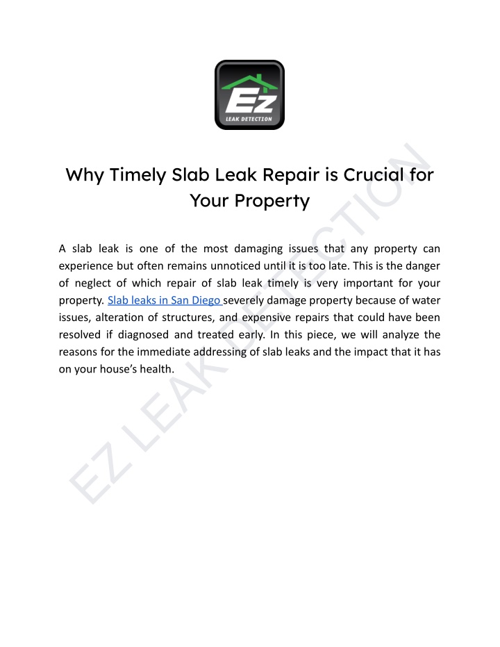 ez leak detection