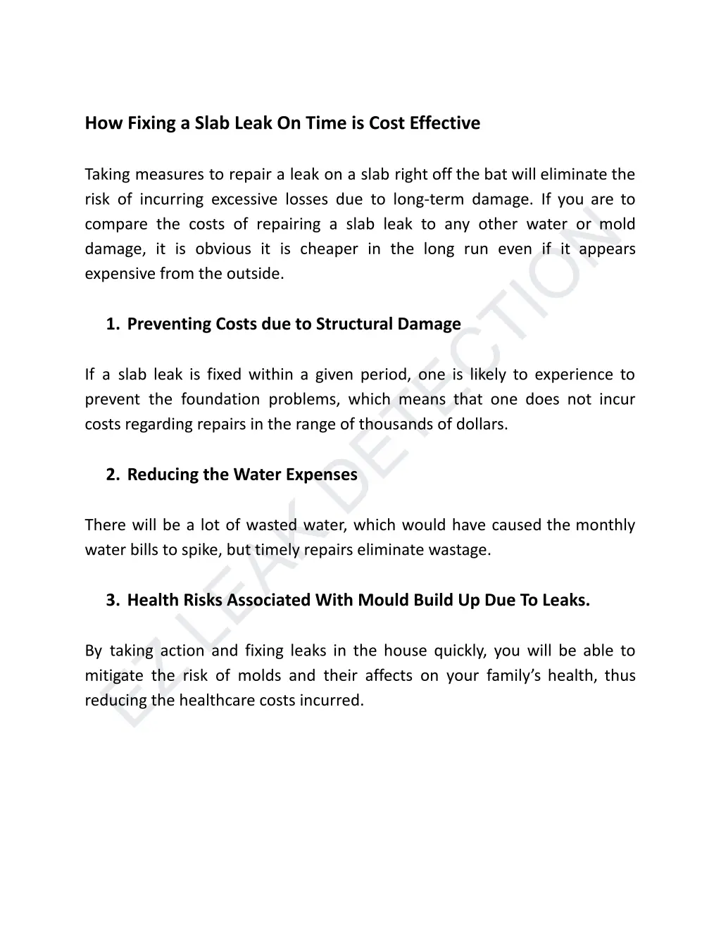 how fixing a slab leak on time is cost effective